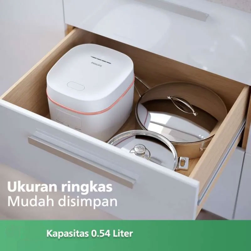 Philips Mini Rice Cooker Seri 3000 0.54 L - HD3064/33 Basic Putih
